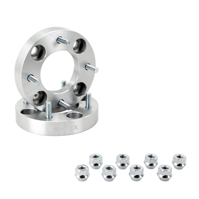PERFEX aluminum wheel spacers (sold in pairs), 4x115 bolt pattern, 1-inch thick (25.4mm), with included lug nuts. Fits all Arctic Cat ATVs, UTVs, and side-by-sides, including Prowler, Prowler HDX, Wildcat Trail/Sport 700, and Wildcat 1000. Not compatible with Wildcat XX.