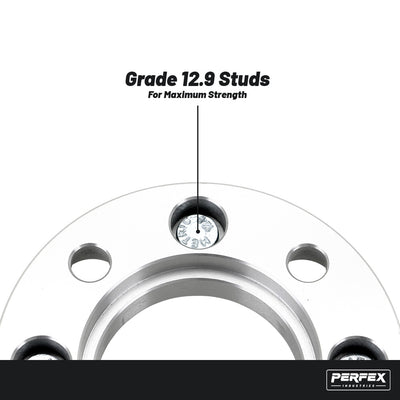PERFEX 4x115 ATV and UTV wheel spacers with grade 12.9 wheel studs, built for maximum strength and secure installation in demanding off-road conditions.