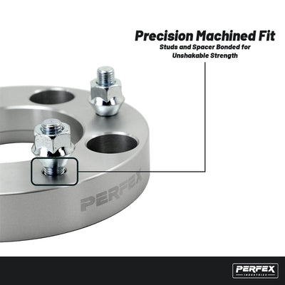 PERFEX 4x115 ATV and UTV wheel spacers with precision machined fit and bonded wheel studs, designed for maximum strength and secure installation.