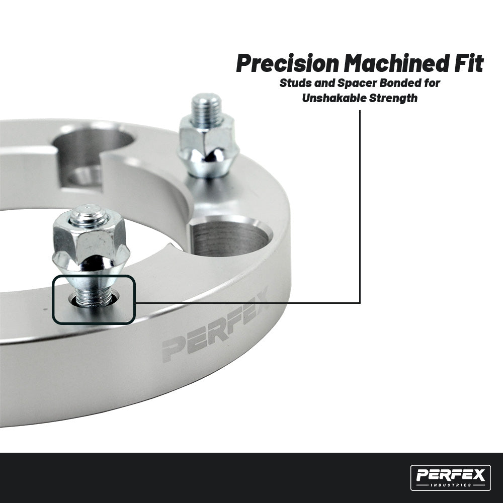 PERFEX 4x136 ATV and UTV wheel spacers with precision machined fit and bonded wheel studs, designed for maximum strength and secure installation.