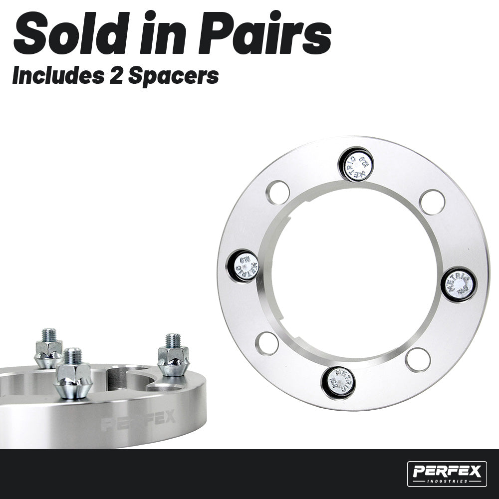 PERFEX 4x156 aluminum ATV and UTV wheel spacers kit sold in pairs, includes 2 spacers with lug nuts, designed to widen stance and improve off-road stability.