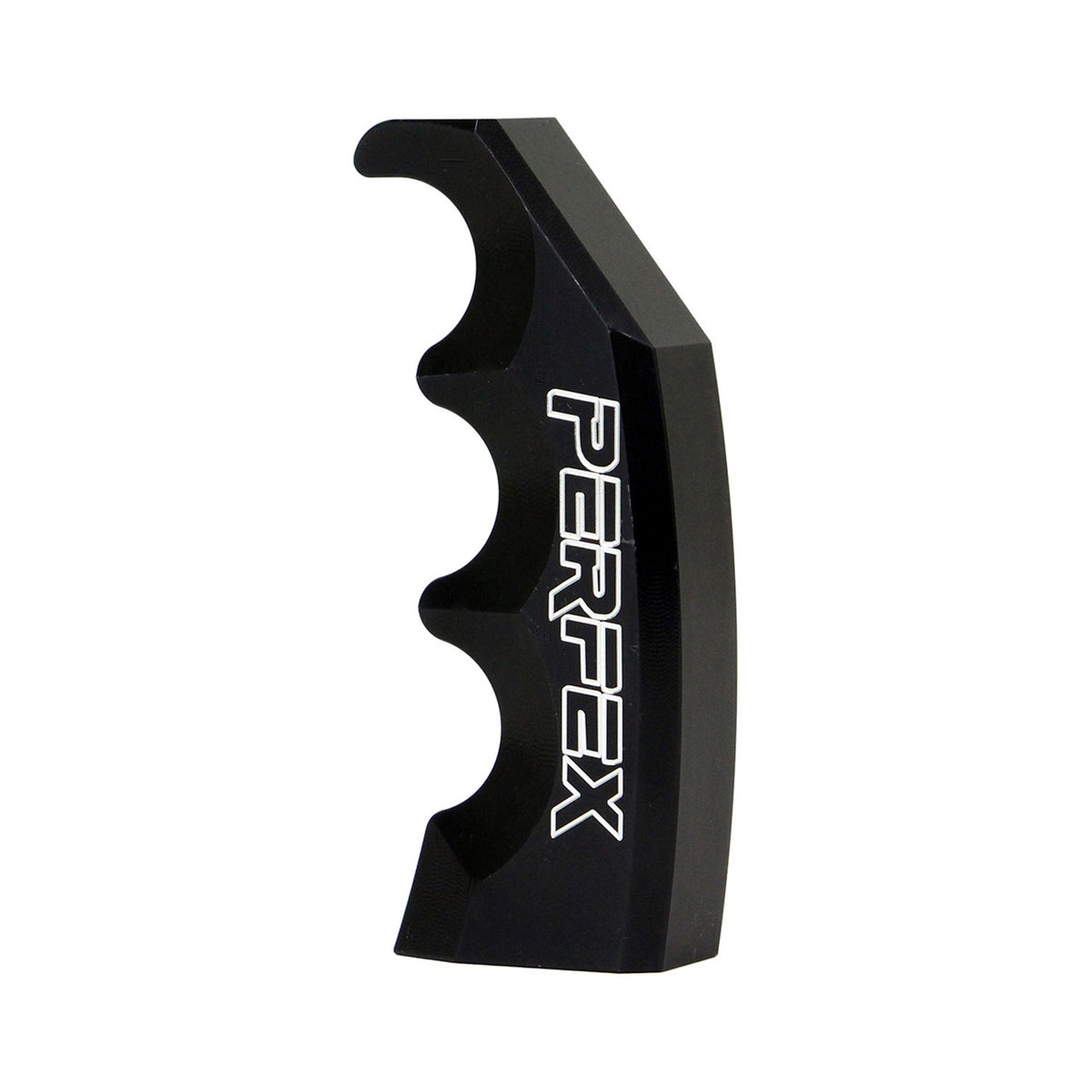 Black PERFEX 6061-T6 billet aluminum shifter knob for Yamaha Grizzly and Kodiak.