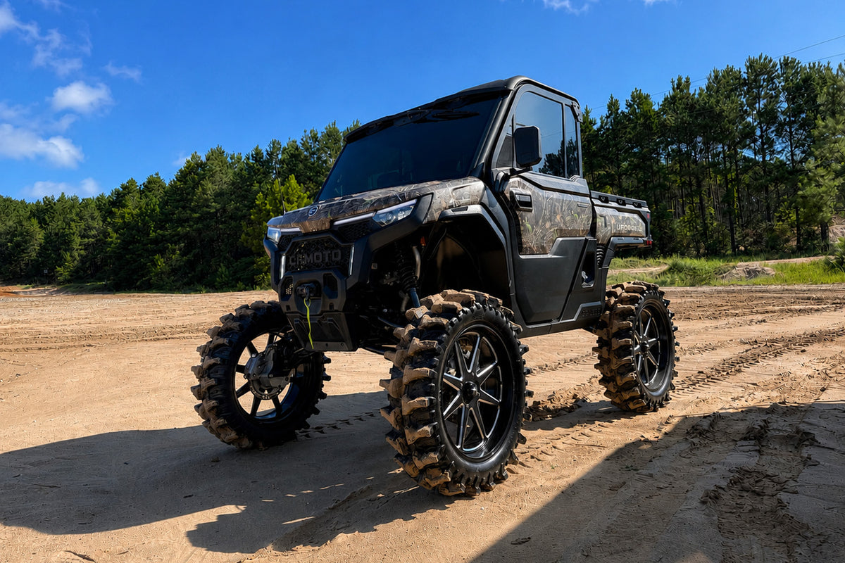 CFMOTO UForce U10 Pro equipped with a PERFEX™ suspension lift kit for increased ground clearance.