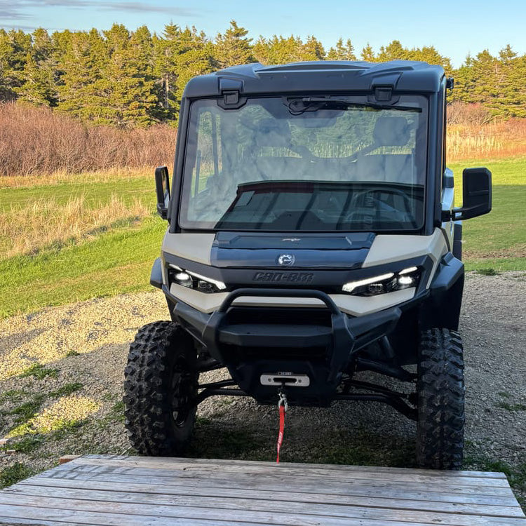 Can-Am Defender HD11 in Quebec, Canada with PERFEX 1.5-inch rear wheel spacers installed.