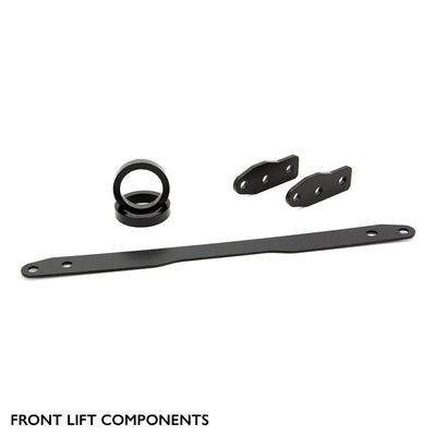Front components of the PERFEX 2-inch lift kit for Yamaha Kodiak 450.