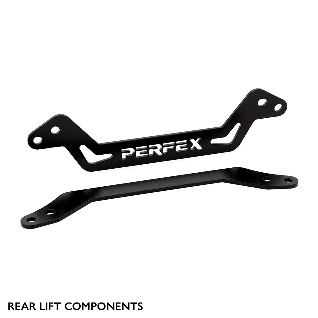 Rear components of the PERFEX 2-inch lift kit for Yamaha Kodiak 450.