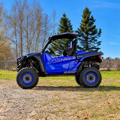 Side view of Yamaha Wolverine RMAX2 1000 with PERFEX 2-inch lift kit installed.